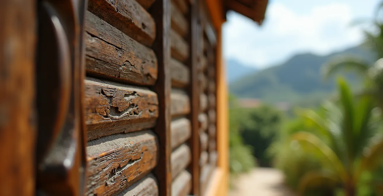 Façade d'un gîte créole traditionnel avec vue sur les cirques de La Réunion