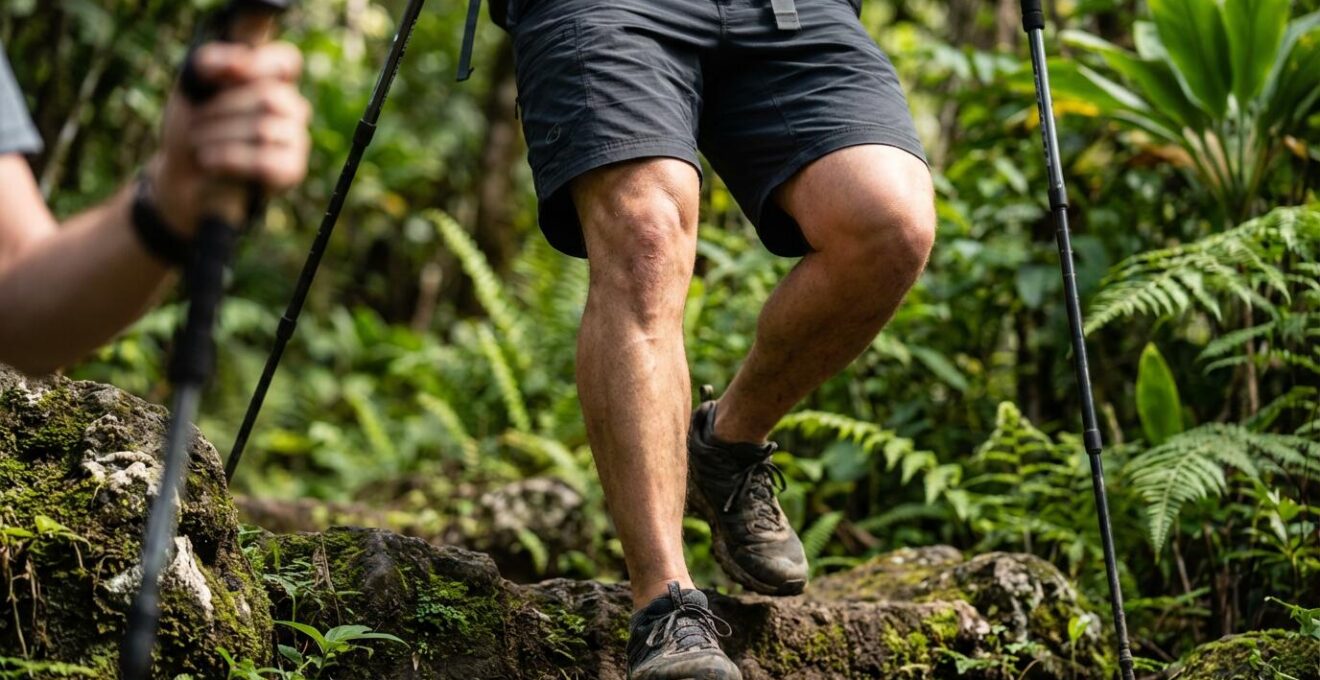 Exercices de renforcement musculaire excentrique sur marches pour préparer les genoux aux descentes raides